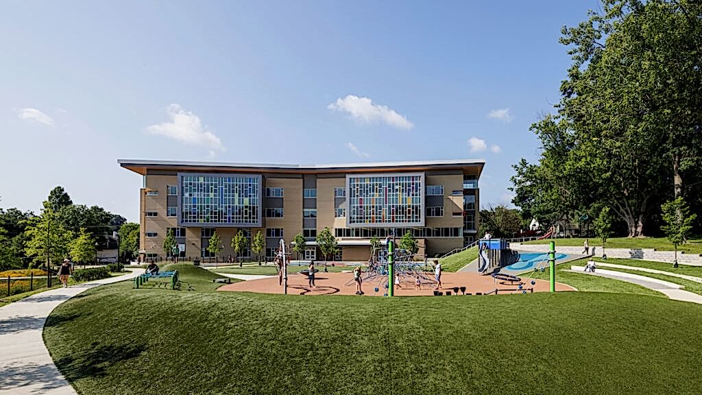 Cardinal Elementary School Exterior Back View VMDO Lincoln Barbour